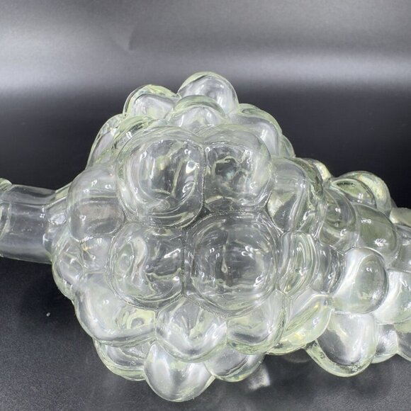 Vintage Clear Glass Grape Cluster Shaped Vanity Wine Bottle Decanter With Lid - Picture 5 of 13